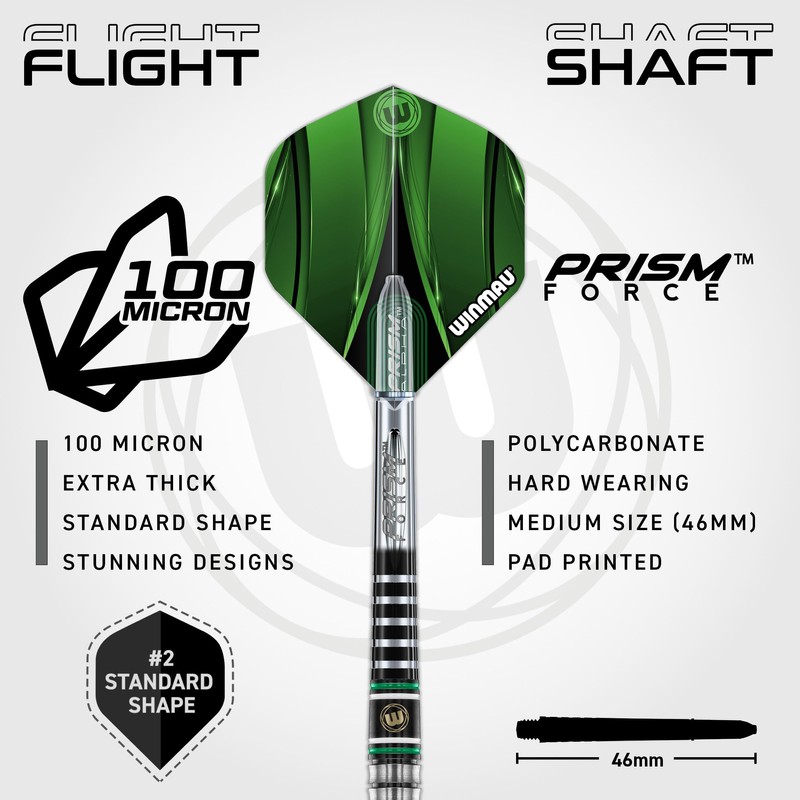 WINMAU Sniper Black 23g - Professional 90% Tungsten Darts Set