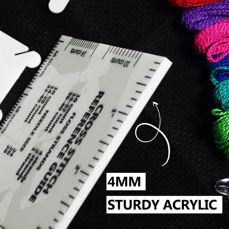 UPTTHOW 14 PCS Cross Stitch Tool Reference Ruler Needle Gauge