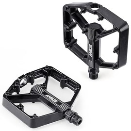 Ansjs Bike Pedals, Aluminum Mountain Bike Pedals,3 Bearings Bike Pedals Platform Bicycle Flat Pedals 9/16" Pedals Black MTB Pedals Metal Bike Pedals (B632)