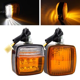 Aoling Turn Signal Front Fork, Turn Signal Forklift, Turn Signal Tire Shovel, 12V M12 Waterproof, Universal Double Face Maker, Square Tractor, Turn Signal, Daylight, Reverse Pack of 2