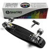 Skatro Mini Cruiser Skateboard. 22x6inch Retro Style Plastic Board Comes