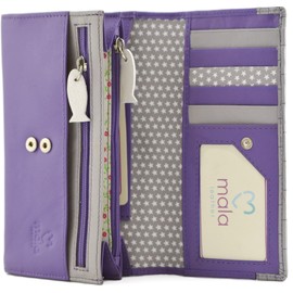 Mala Leather Midnight Collection Leather Purse RFID Blocking 3536_35 Purple