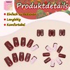 24pcs Christmas False Nails, Red French Stripes Nail Art for