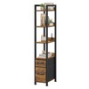 KLUVIS Skinny Bookshelf for Small Spaces - 5 Tier Thin