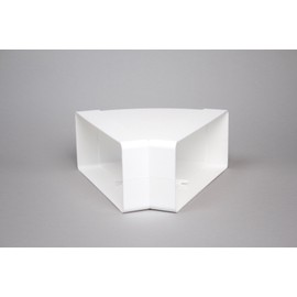 NaplesUK 220mm x 90mm Megaduct Flat Channel Ducting 45º Horizontal Bend - White Plastic