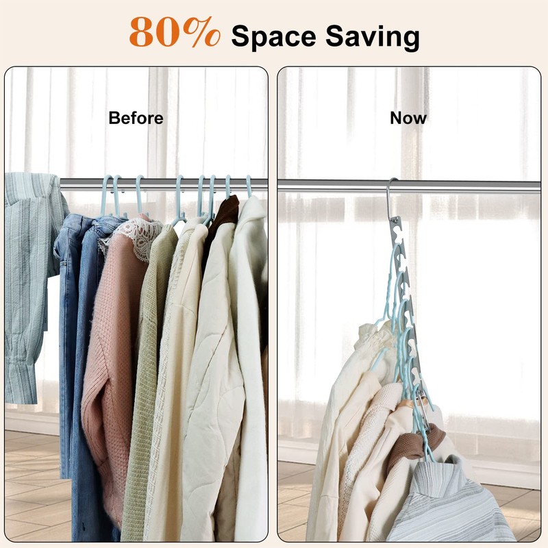 Sindax 8pcs Space Saving Hangers Stainless Steel Durable Magic Hangers