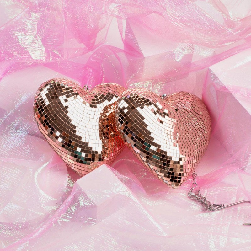 Heart Shaped Mirror Ball Shiny Decorative Reflective Mirror Ball Ornament