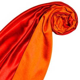 Lorenzo Cana Reversible Scarf 70% Silk 30% Viscose 70 x 190 cm Two-Tone Reversible Double Face Men's Scarf Red Orange 786201177, red-orange