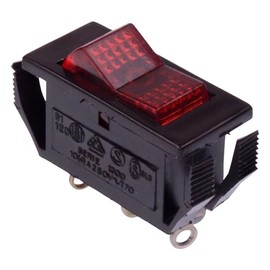 1300NB2NKR220V APEM Red illuminated On-Off Rocker Switch SPST 10A 250VAC