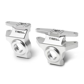 Treal High-Strength 7075 Aluminum Front Knuckles (2pcs Set) CNC Machined Upgrades, Compatible with Vanquish H10 Optic RC Crawler(Silver)