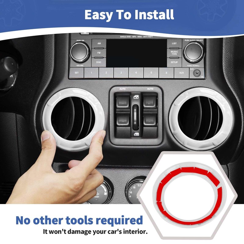 RT-TCZ for Jeep JK Air AC Vents Cover Trim Rings