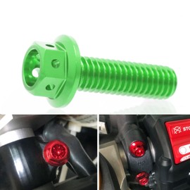 Autobahn88 Motorcycle Brake Master Cylinder Bolt Dress-up Kit, compatible with Kawasaki ER-6N 2005-2008 (Green) (Set of 4)