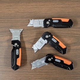 EZCLUB 2 in 1 Multifunction Folding Utility Knife Scraper Tool Fastback with Carry Case