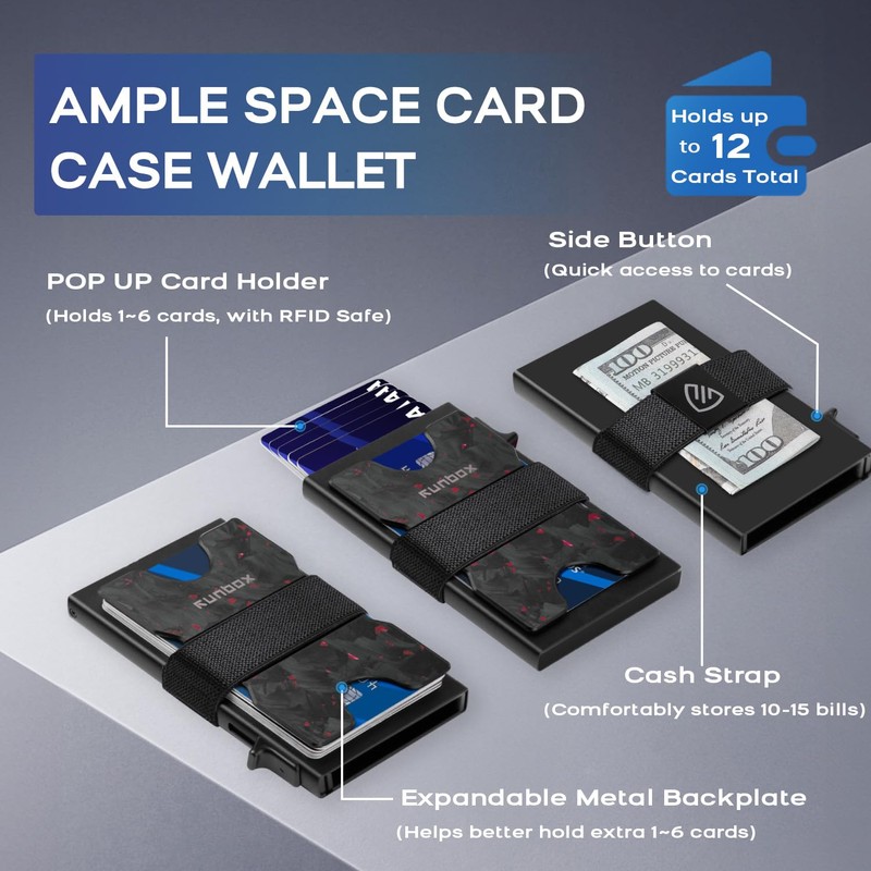 RUNBOX Slim Card Holder Wallet for Men, Minimalist RFID Blocking