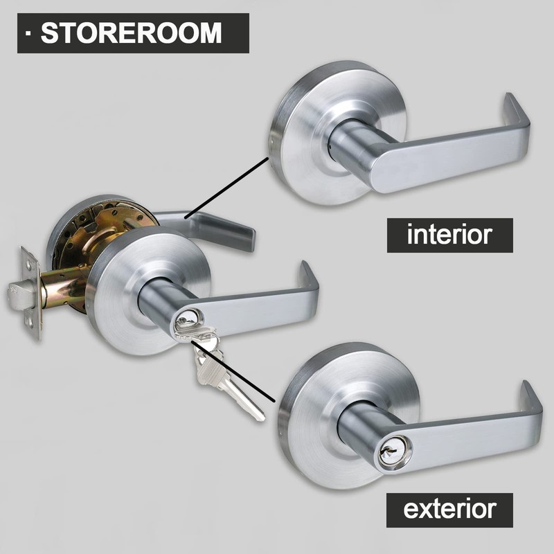 HISAFE Storeroom Door Handle Heavy Duty Grade 2 Commercial Door