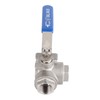 Stainless Steel SUS304 Pipe T Port Ball Valve Three Way