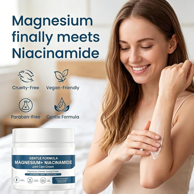 Magnesium Niacinamide Relief Cream,Topical Cooling Magnesium Cream for Joint, Leg,