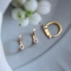 Unbranded Sterling Silver Simulated Diamond Drop Bar Miniature Gold Earrings