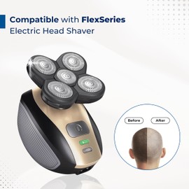 Shaver Replacement Blades for Freebird Head Shaver, 5 Blades Shaver Heads for Bald Men Freedom Grooming, Freebird Replacement blades Head and Face Electric Razor, 3 Cleaning Brush, 3 Pack