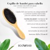 Ecowood Cepillo Cabello Cuadrado Grande Con Cerdas De Jabalí Color
