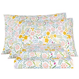 Bedlifes King Size Extra Deep Pocket Sheet Sets - Fits Mattresses Up to 18-24" Thick, 4-Piece Microfiber Set with 1800 Thread Count, Soft, Smooth, Breathable, Featuring Floral