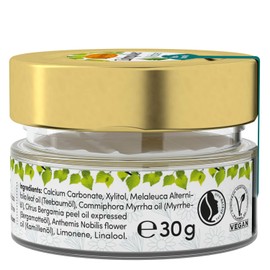 Birkengold Tooth Powder Herbs 30 g Glass, Pack of 1, Plastic-Free, Packed in Glass Jar, 100% Natural Ingredients, No Foaming Agents and Preservatives, Natural Cosmetics Certified, Vegan