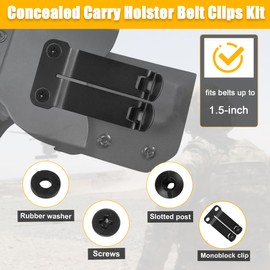 NIRIAHO Metal Monoblock Belt Clip,Tactical Holster Belt Clip Clasp Fit for 1.5" IWB Belts,Holster Clips for Concealed Carry with Mounting Screws,Metal Mounting Hardware for Holsters,Knife Sheaths