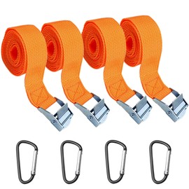 4 Tie Down Straps Short, Adjustable Cargo Straps, Durable Bicycle Fastening Straps, 1 m Lashing Straps with Clamping Lock, Ratchet Strap Lashing Strap with Hooks, Cam Buckle Straps for Motorcycles