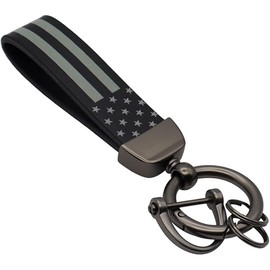Elegananccy American USA Flag Car Keychain with Zinc Alloy Ring Fit for Truck, Ford, Jeep, Men Car Accessories