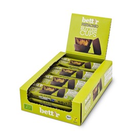 Bett'r Organic Nut Butter Cup with Pistachio Cream - 100% Vegan, Organic and Palm Oil Free - 12 x 39 g