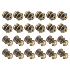 sourcing map 24pcs 0.46" x 0.51" Mini Round Knobs, Small Drawer Pulls, Cabinet Knobs Handles Pulls for Dresser Closet Jewelry Box Gift Cases, Bronze