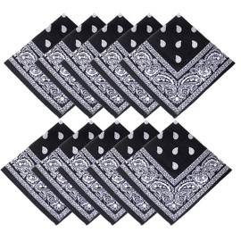 INDIAN CRAFT CASTLE Men's 100% Cotton Multi-purpose Bandana Gift Sets – Headband, Wrap, Protective Coverage, Black/Navy/Red, Black, 20" x 20"