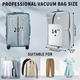 Bolsas de vacío reutilizables para viajes, bolsa de compresión al vacío profesional impermeable IPX8 con cremallera para maletas, mochilas, bolsas ahorradoras de espacio, organizadores de embalaje