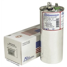 Amana Replacement - 80 + 10 uf/Mfd 370/440 VAC AmRad Round Dual Universal Capacitor, Made in The U.S.A.