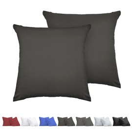 aboveBED Cushion Cover 40 x 40 cm (Set of 2), Anthracite, Pillowcase 40 x 40 cm, 100% Microfibre, Cushion Cover with Zip, Soft and Breathable, Washable