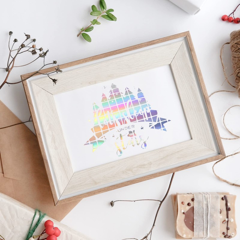 TECKWRAP Holographic Mosaic Rainbow Chrome Vinyl 1ft x 5ft, Square