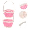 WHAMVOX 6Pcs Mini Plastic Woven Baskets for Easter Egg Decoration