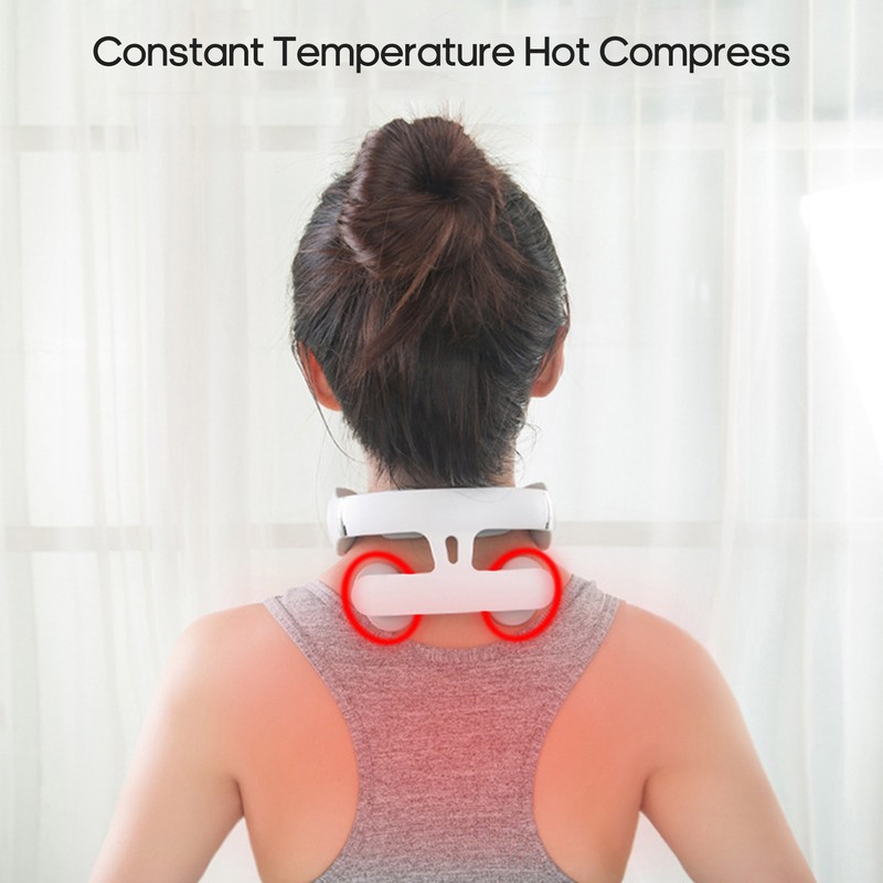 4-Head Cervical Spine Massager Strength Adjustment USB Rechargeable Intelligent Pulse