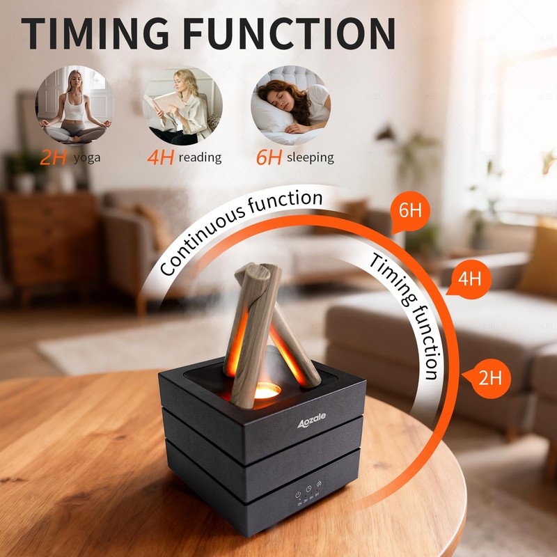 Aozale Campfire Flame Fire Diffuser, Bonfire Aromatherapy Essential Oil Diffuser,