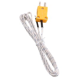 CNBTR Metal 2 Meter K-Type Measuring Thermocouple Probe Sensors with K Type Mini Connector Set of 10