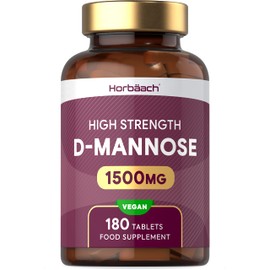 D-Mannose 1500mg | 180 Vegan Tablets | UTI & Cystitis Support for Men & Women | High Strength Natural Relief, Simple Sugar Supplement | Vegan/Vegetarian Friendly | No Artificial Preservatives