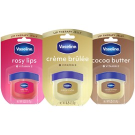Vaseline Lip Therapy 0.25 Oz 3 Pack Bundle - Creme Brulee, Rosy Lips  Cocoa Butter                                                                    