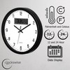 Clockswise 14-inch Wall Clock, Non-Ticking Analog & Digital with Temperature