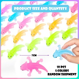 10 PCS Axolotl Squishy, Axolotl Toy, Squishy Fidget Toys, Axolotl Toys, Stretch and Squeeze Stress Toys, Stress Relief Balls Anxiety Relief Squeezing Squishy Balls Funny Fidget (Random Color)