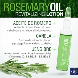 NAVIR Profesional | Fiale anticaduta capelli donna con olio di rosmarino | Lozione per capelli rinforzante con arginina e proteine vegetali | Stimola il cuoio capelluto | 10 fiale x 10 ml