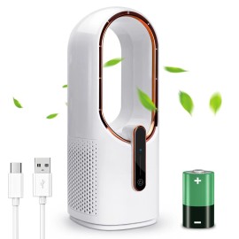 SISMEL Desk Fan, Small Quiet Bladeless Fan 11.8 Inch USB Table Fan, Portable ...