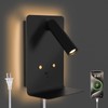 ZEROUNO LED Dimmable Wall Mounted Reading Light, Backlight Night Wall