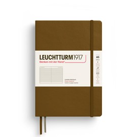 LEUCHTTURM1917 372198 Notizbuch Medium A5, Hardcover Schreibbuch, 251 nummerierte Seiten, Spice Brown, liniert