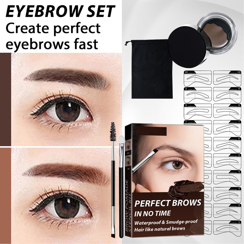 Brow Stamp Trio Kit Waterproof Long Lasting Silky Matte Makeup