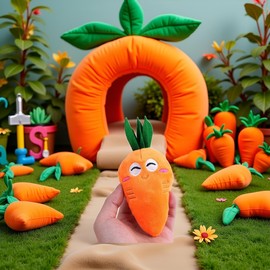 Galepromot 1Pc Soft Dog Toys Cute Carrot Plush Chew Squeaker Plush Dog and Cat with Multi-Squeaks Sound Pet Puppy Supplies Dog Squeak